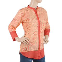 Women's Printed Casual Shirt - Peach, Women, T-Shirts And Tops, Chase Value, Chase Value