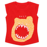 Girls Half Sleeves Printed T-Shirt - Red, Girls T-Shirts, Chase Value, Chase Value