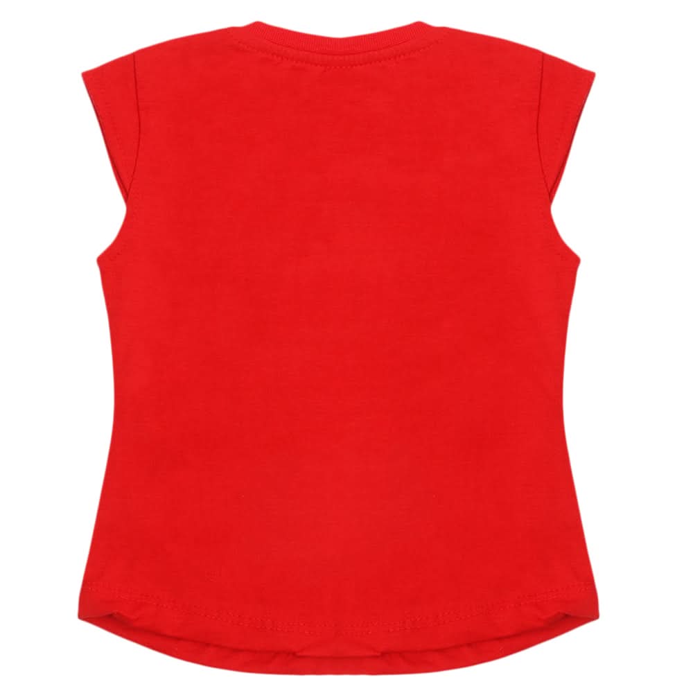 Girls Half Sleeves Printed T-Shirt - Red, Girls T-Shirts, Chase Value, Chase Value