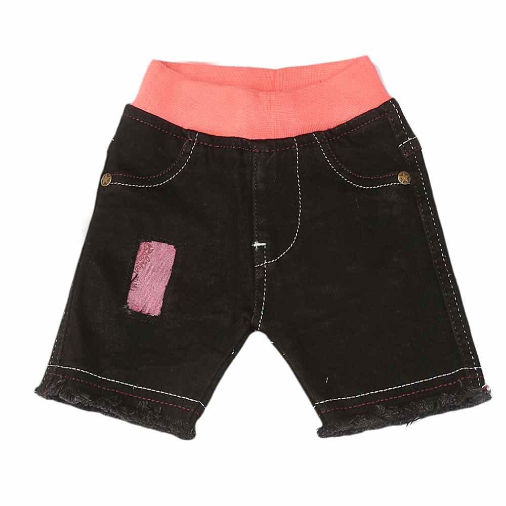 Newborn Girls Denim Short  - Black, Kids, New Born Boys Shorts And Pants, Chase Value, Chase Value