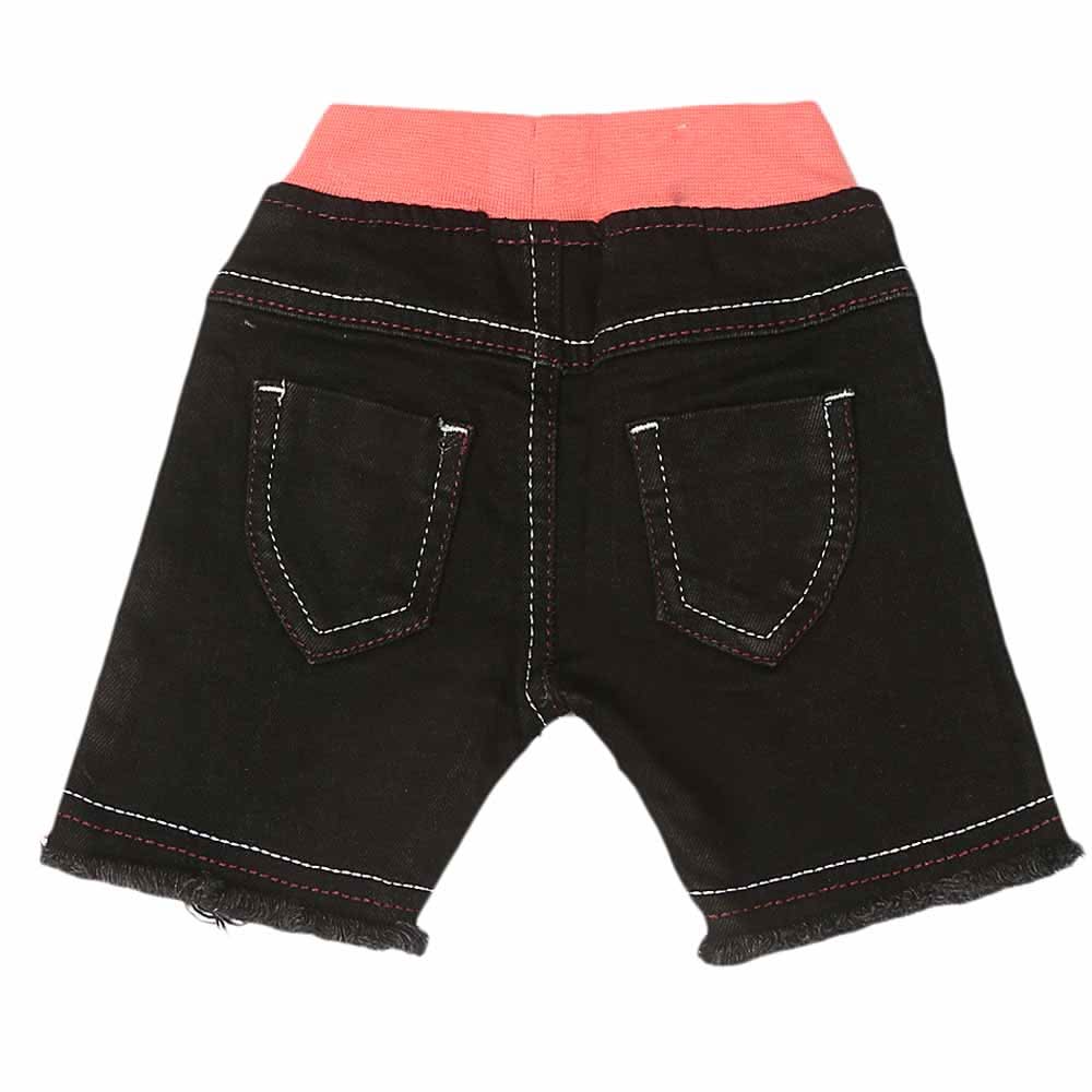Newborn Girls Denim Short  - Black, Kids, New Born Boys Shorts And Pants, Chase Value, Chase Value