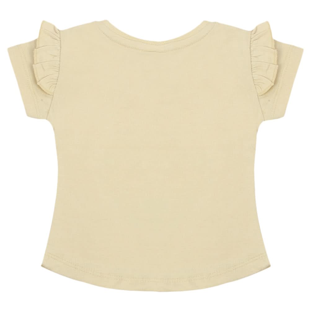 Girls Half Sleeves Printed T-Shirt - Beige, Girls T-Shirts, Chase Value, Chase Value