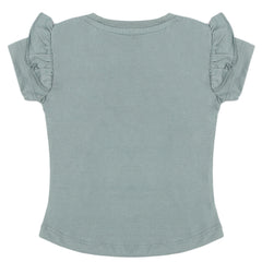 Girls Half Sleeves Printed T-Shirt - Steel Blue, Girls T-Shirts, Chase Value, Chase Value