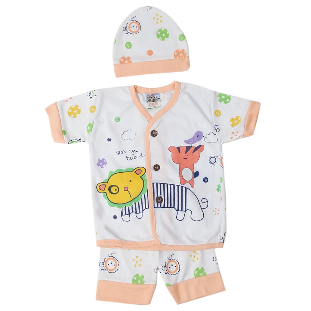 Newborn Boys Half Sleeves Suit - Peach, Kids, Newborn Boys Sets And Suits, Chase Value, Chase Value