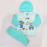 Newborn Boy Full Sleeves Polar Suit 10352 - Sea Green, Kids, NB Boys Sets And Suits, Chase Value, Chase Value