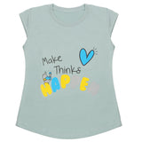 Girls Half Sleeves Printed T-Shirt - Sea Green, Girls T-Shirts, Chase Value, Chase Value
