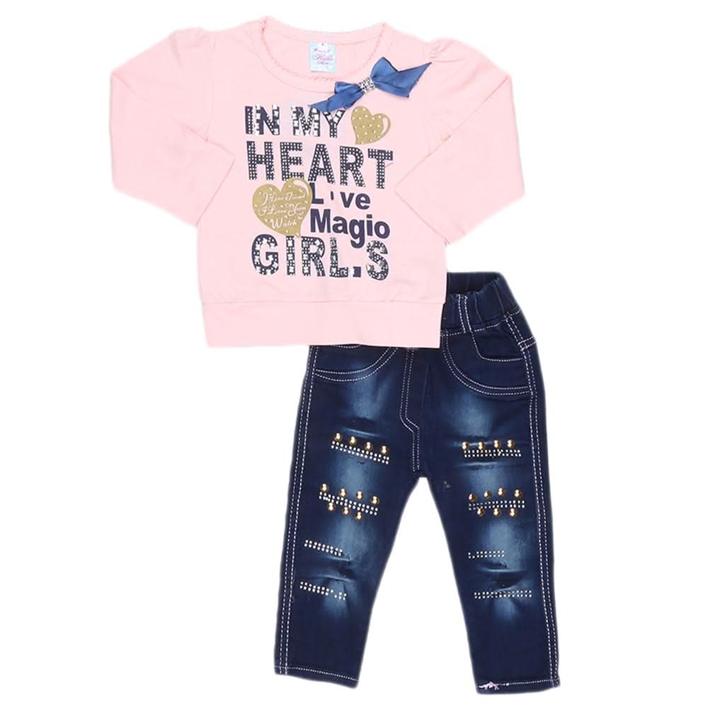 Newborn Girls Full Sleeves 2 Piece Suit - Pink, Kids, NB Girls Sets And Suits, Chase Value, Chase Value