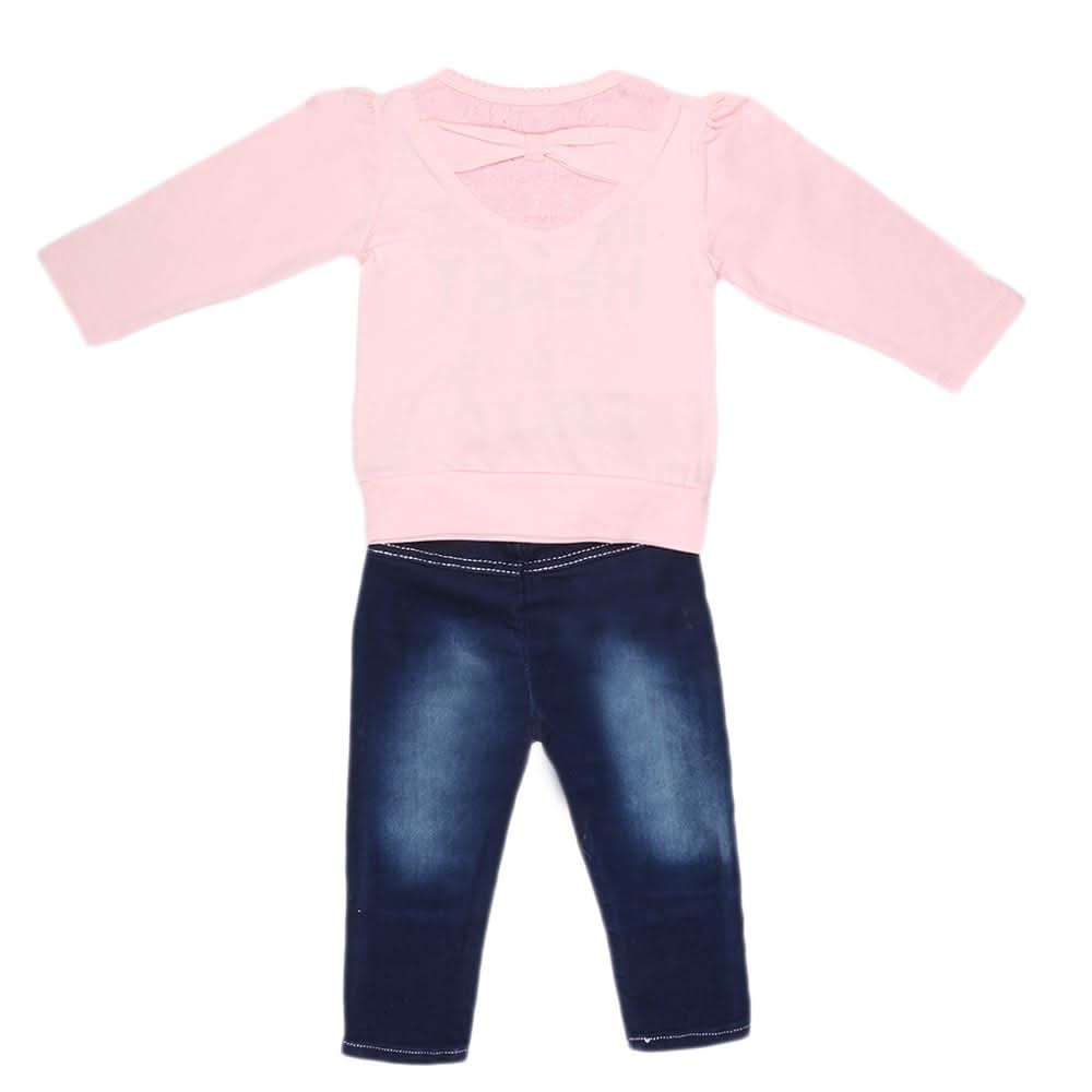 Newborn Girls Full Sleeves 2 Piece Suit - Pink, Kids, NB Girls Sets And Suits, Chase Value, Chase Value