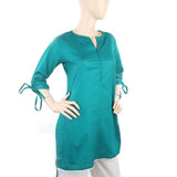 Women's Cotton Plain Kurti - Green, Women, Ready Kurtis, Chase Value, Chase Value