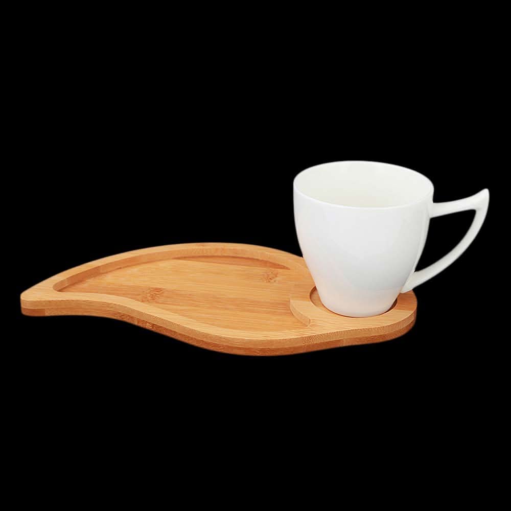 Mug With Bamboo Plate - White, Home & Lifestyle, Serving And Dining, Chase Value, Chase Value