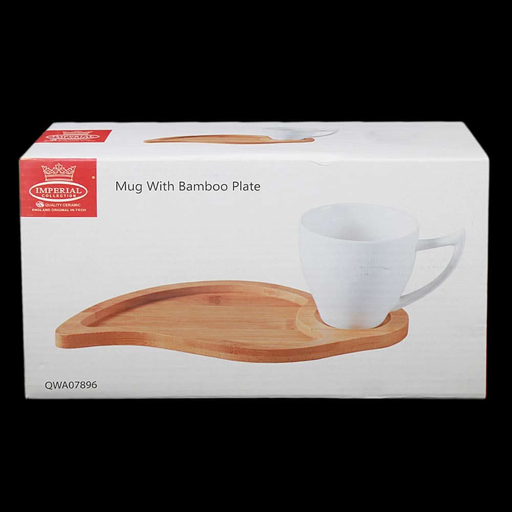 Mug With Bamboo Plate - White, Home & Lifestyle, Serving And Dining, Chase Value, Chase Value