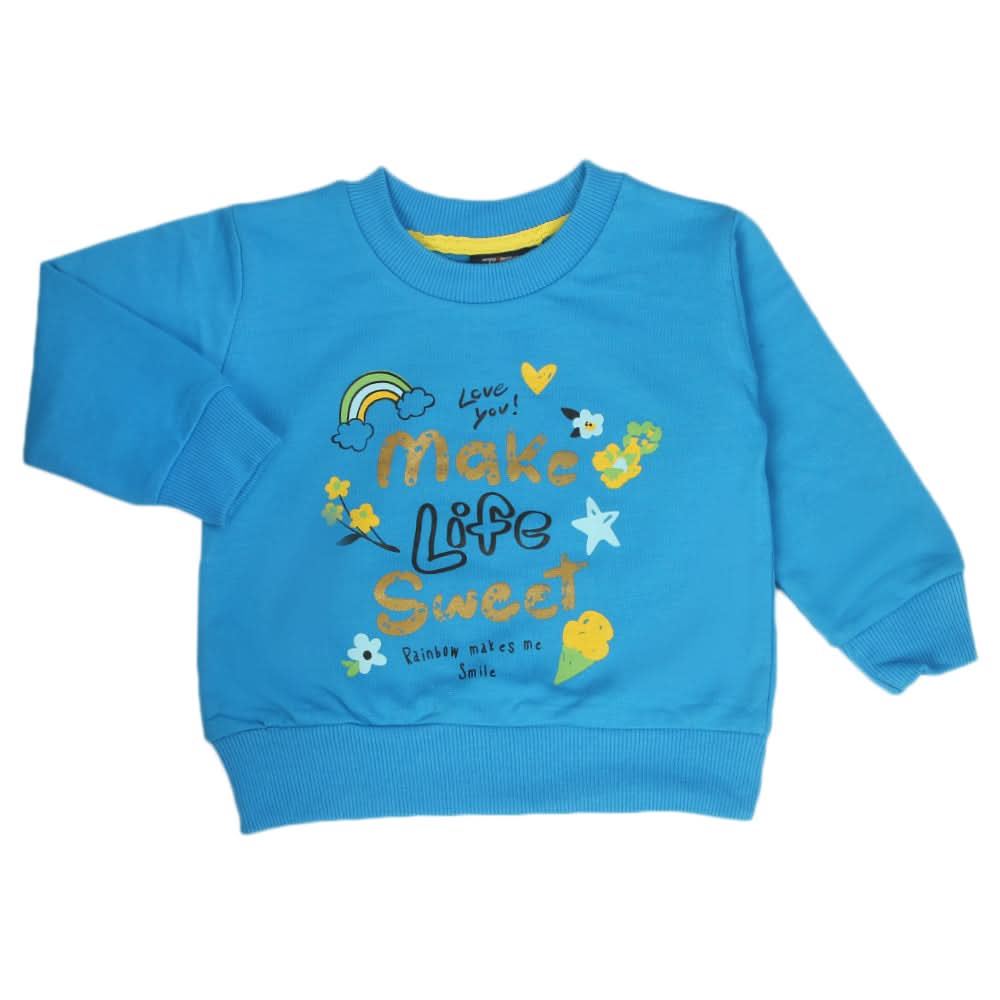 Girls Full Sleeves T-Shirt - Blue, Girls T-Shirts, Chase Value, Chase Value
