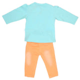 Newborn Girls Full Sleeves 2 Piece Suit - Cyan, Kids, NB Girls Sets And Suits, Chase Value, Chase Value