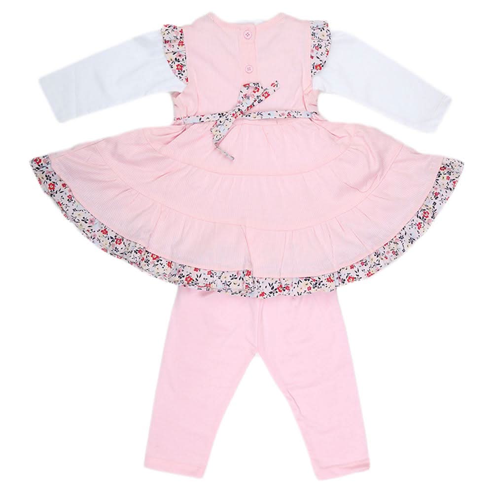 Newborn Girls Full Sleeves 3 Piece Suit - Pink, Kids, NB Girls Sets And Suits, Chase Value, Chase Value