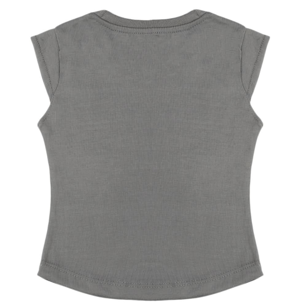 Girls Half Sleeves Printed T-Shirt - Grey, Girls T-Shirts, Chase Value, Chase Value
