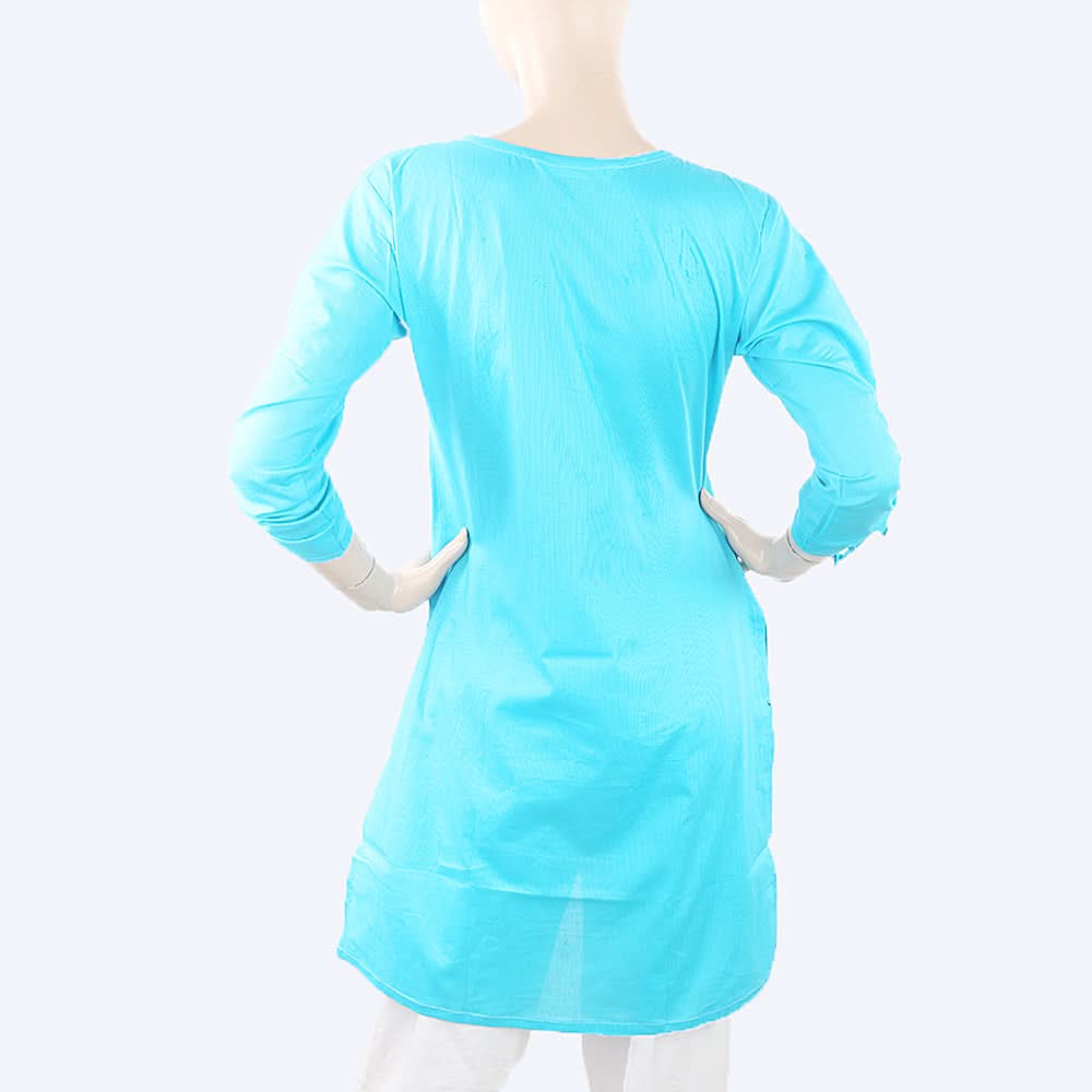 Women's Cotton Plain Kurti - Blue, Women, Ready Kurtis, Chase Value, Chase Value
