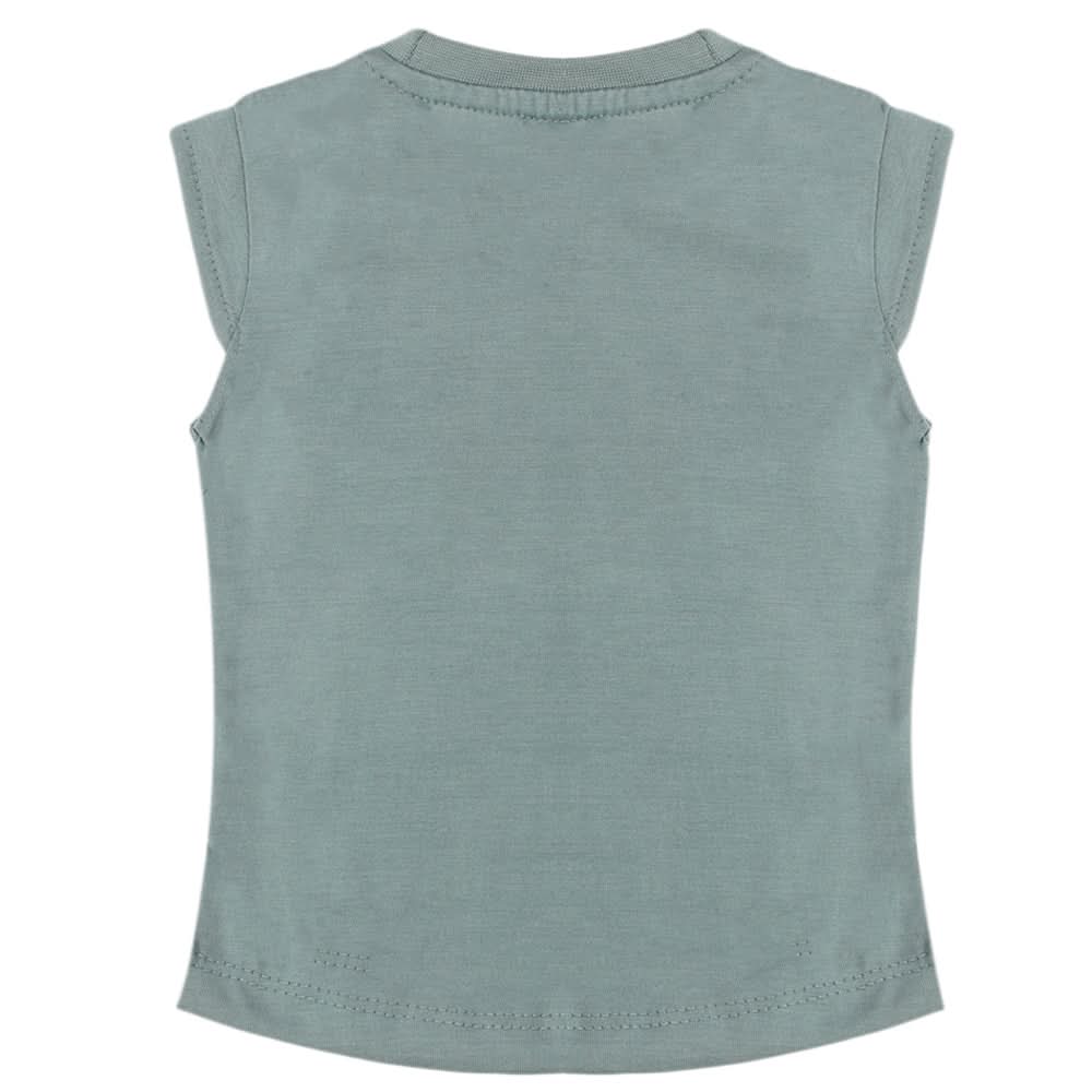 Girls Half Sleeves Printed T-Shirt - Steel Blue, Girls T-Shirts, Chase Value, Chase Value