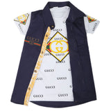 Boys Casual 2 Pcs Half Sleeves Shirt I40 - Navy Blue, Kids, Boys Shirts, Chase Value, Chase Value