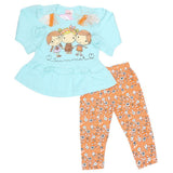 Newborn Girls Full Sleeves 2 Piece Suit - Cyan, Kids, NB Girls Sets And Suits, Chase Value, Chase Value