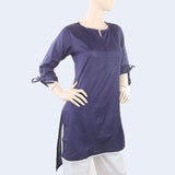 Women's Cotton Plain Kurti - Navy Blue, Women, Ready Kurtis, Chase Value, Chase Value