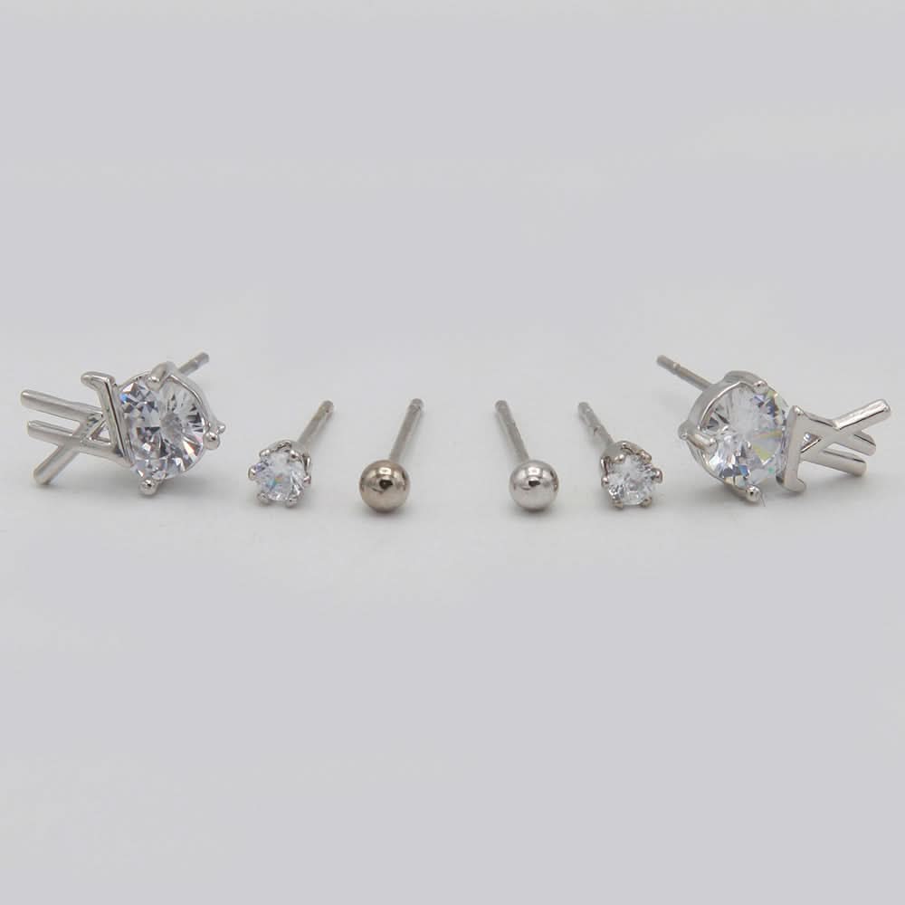 Women's Triple Ear Tops - Silver, Women, Earrings & Tops, Chase Value, Chase Value