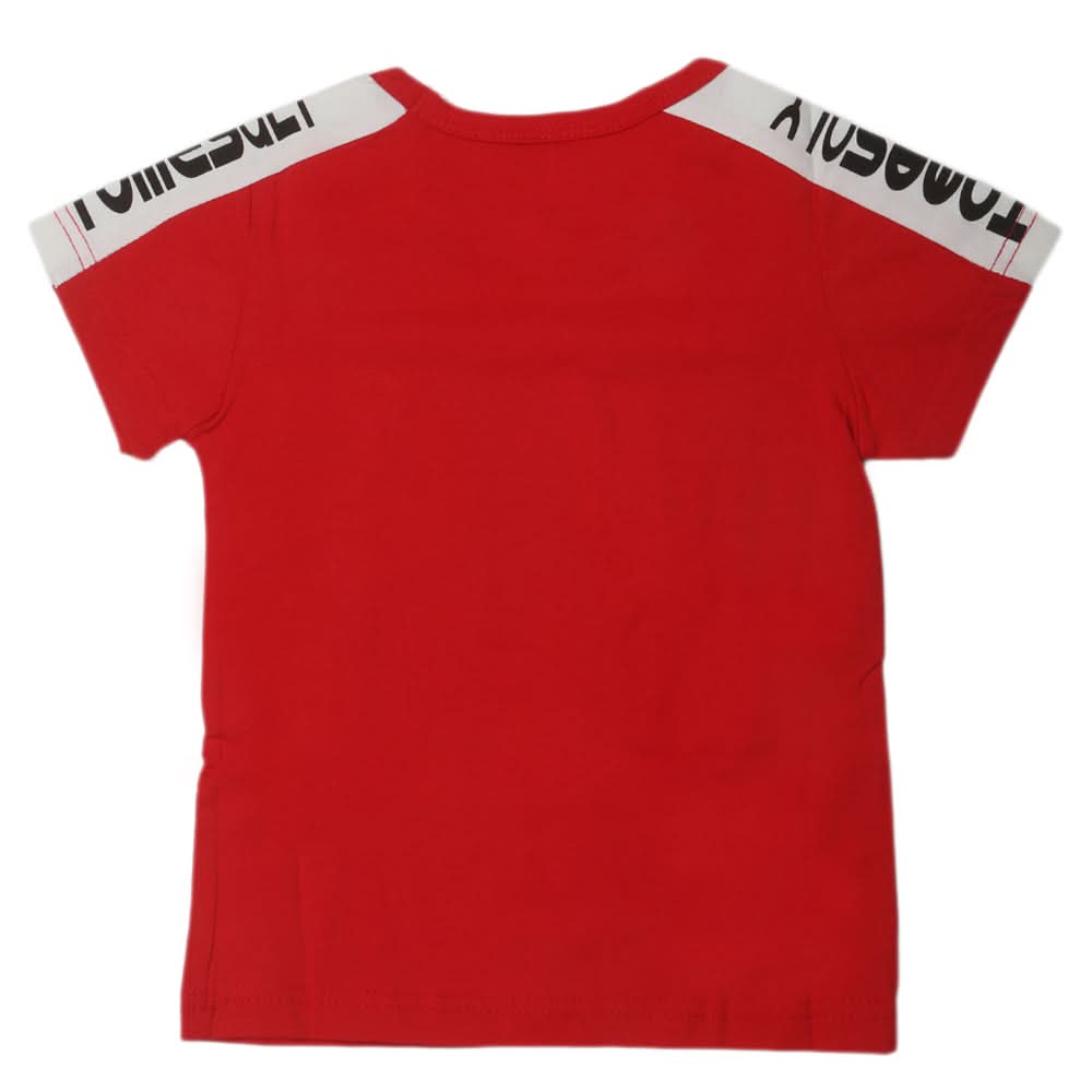 Boys Round Neck Half Sleeves T-Shirt - Red, Kids, Boys T-Shirts, Chase Value, Chase Value