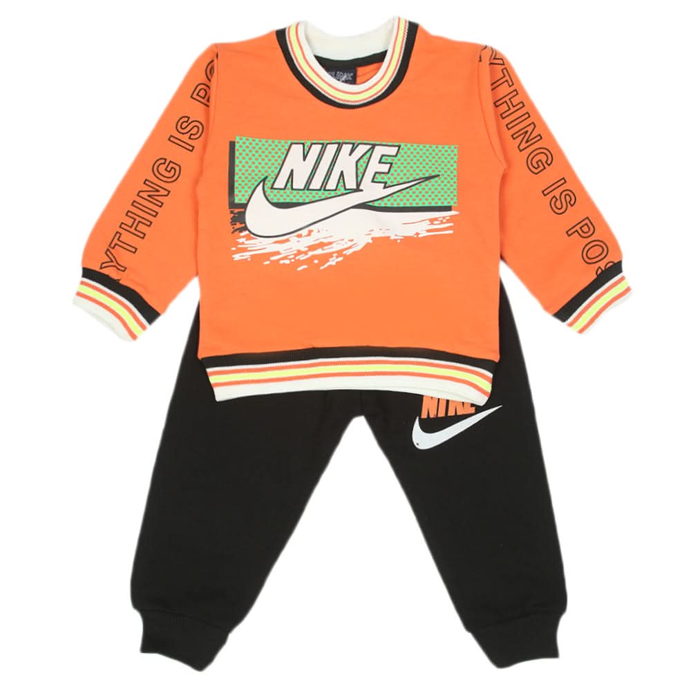 Boys Full Sleeves 2Pcs Suits - Orange, Boys Sets & Suits, Chase Value, Chase Value