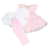 Newborn Girls Full Sleeves 3 Piece Suit - Pink, Kids, NB Girls Sets And Suits, Chase Value, Chase Value