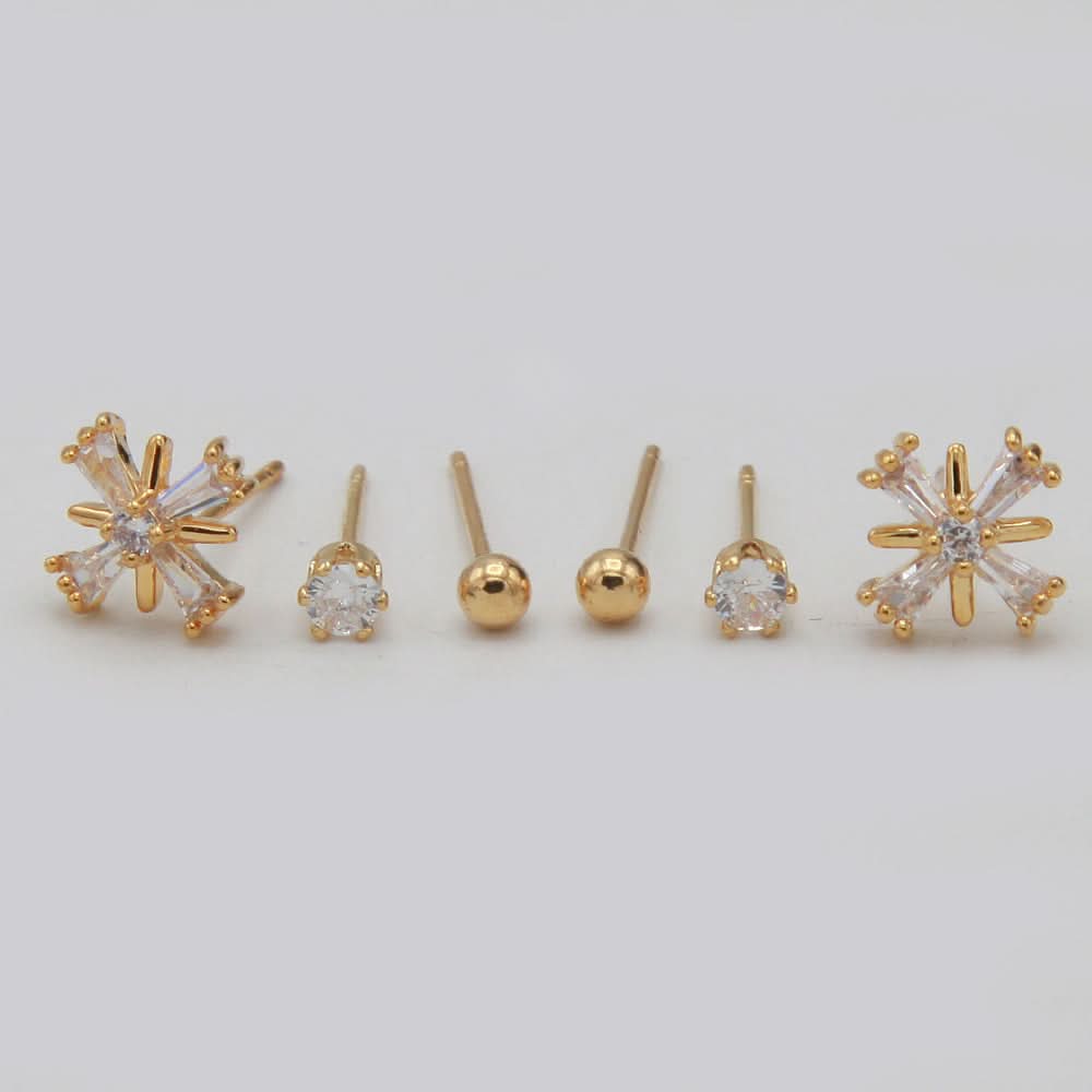 Women's Triple Ear Tops - Golden, Women, Earrings & Tops, Chase Value, Chase Value