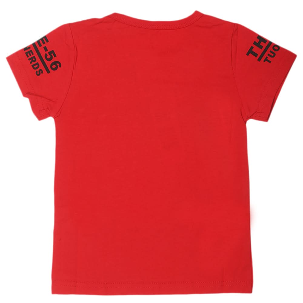Boys Round Neck Half Sleeves T-Shirt - Red, Kids, Boys T-Shirts, Chase Value, Chase Value