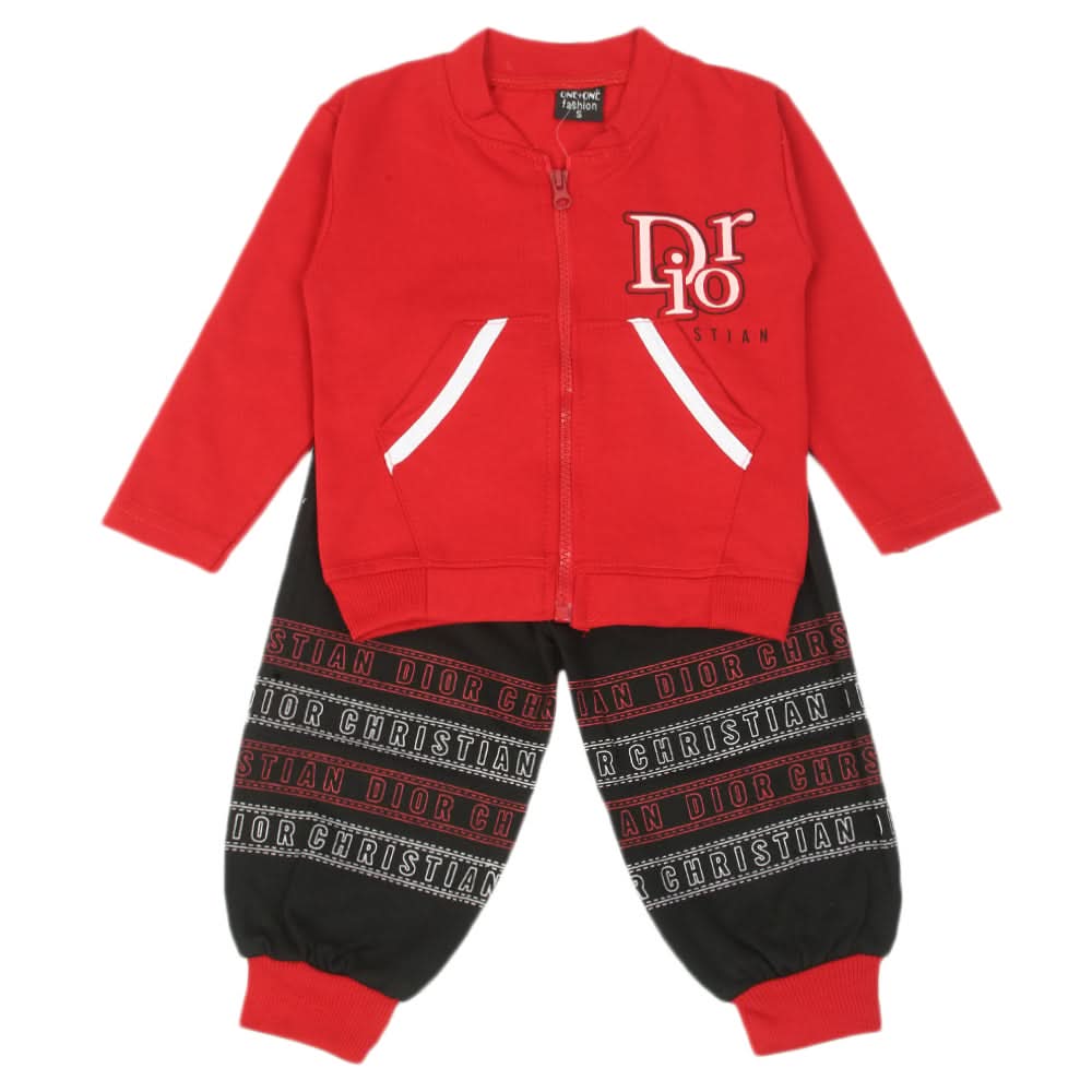Boys Full Sleeves 3Pcs Suit - Red, Boys Sets & Suits, Chase Value, Chase Value