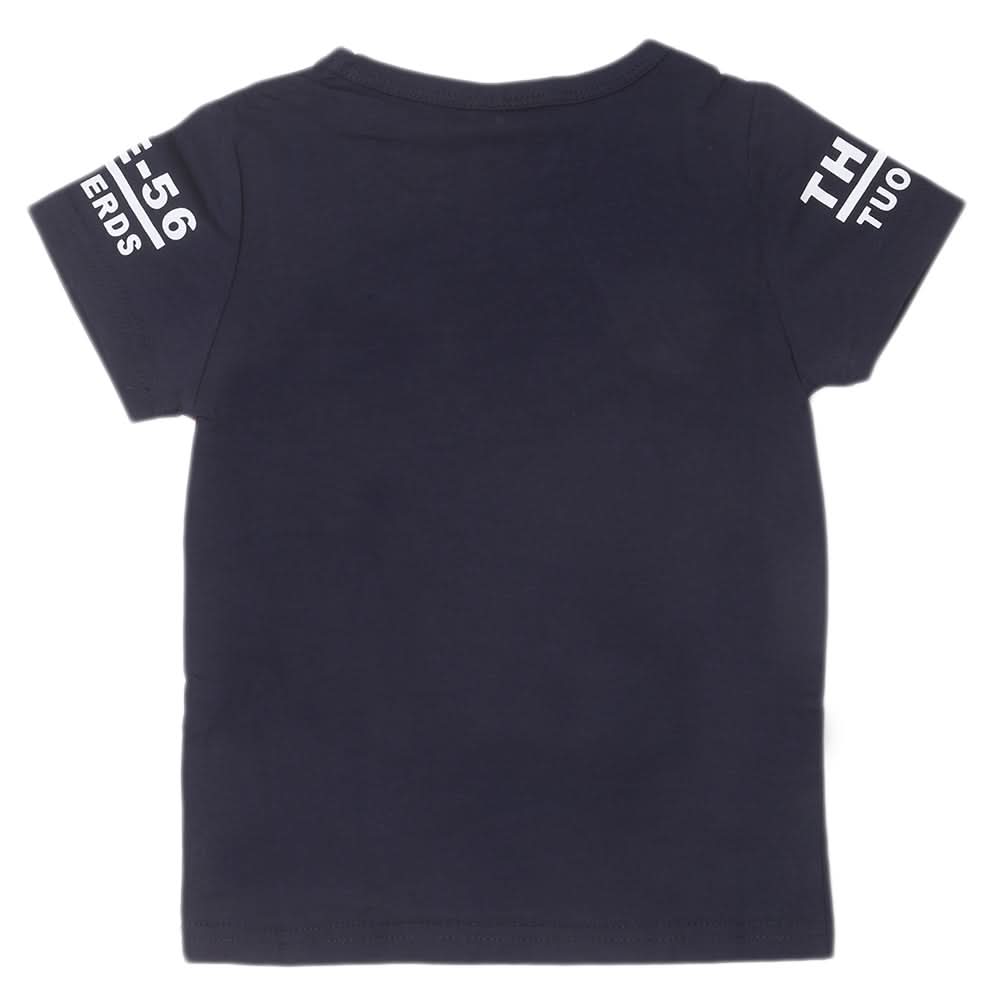 Boys Round Neck Half Sleeves T-Shirt - Navy Blue, Kids, Boys T-Shirts, Chase Value, Chase Value