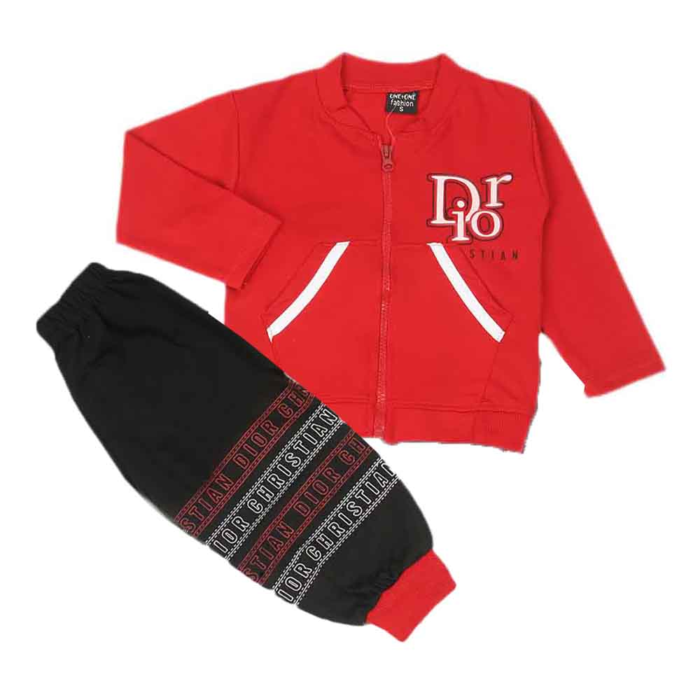 Boys Full Sleeves 3Pcs Suit - Red, Boys Sets & Suits, Chase Value, Chase Value