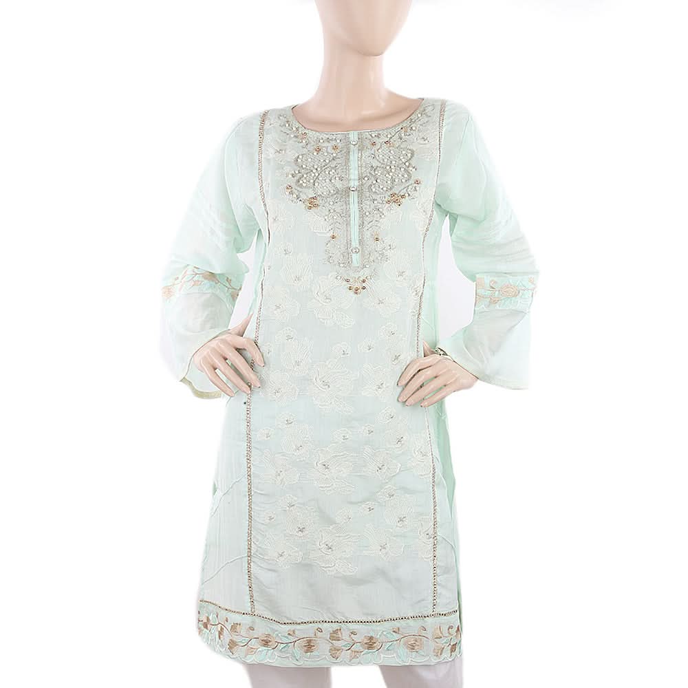 Women's Fancy Embroidered Kurti - Light Green, Women, Ready Kurtis, Chase Value, Chase Value