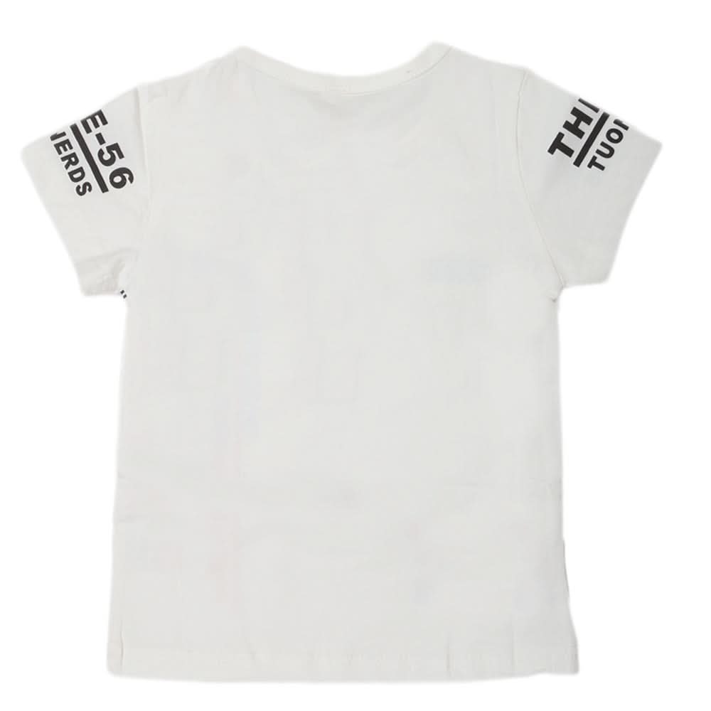 Boys Round Neck Half Sleeves T-Shirt - White, Kids, Boys T-Shirts, Chase Value, Chase Value