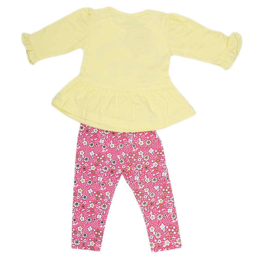 Newborn Girls Full Sleeves 2 Piece Suit - Yellow, Kids, NB Girls Sets And Suits, Chase Value, Chase Value