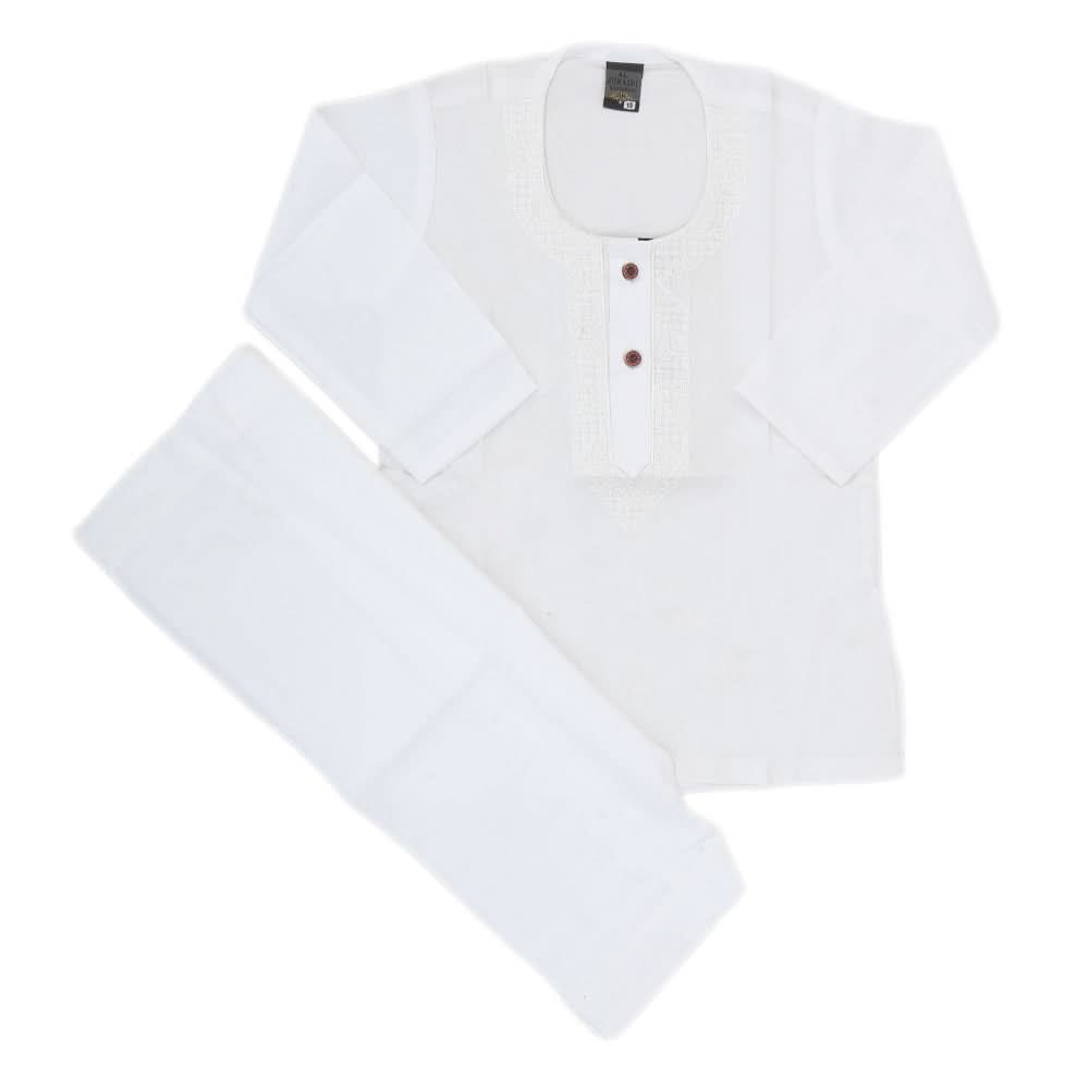Newborn Boys Shalwar Suit - White, Kids, NB Boys Shalwar Suits, Chase Value, Chase Value
