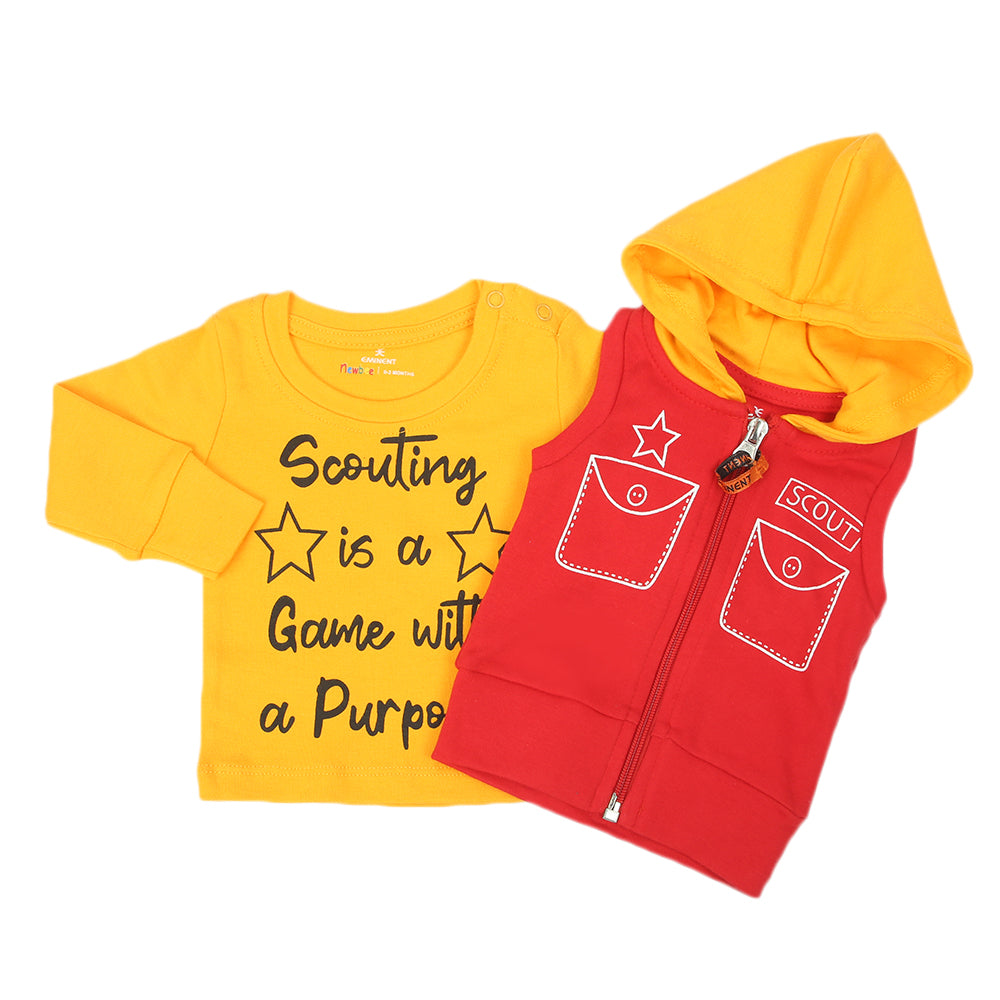 Eminent Newborn Boys 3Pcs Suit - Yellow Red, Newborn Boys Sets & Suits, Eminent, Chase Value