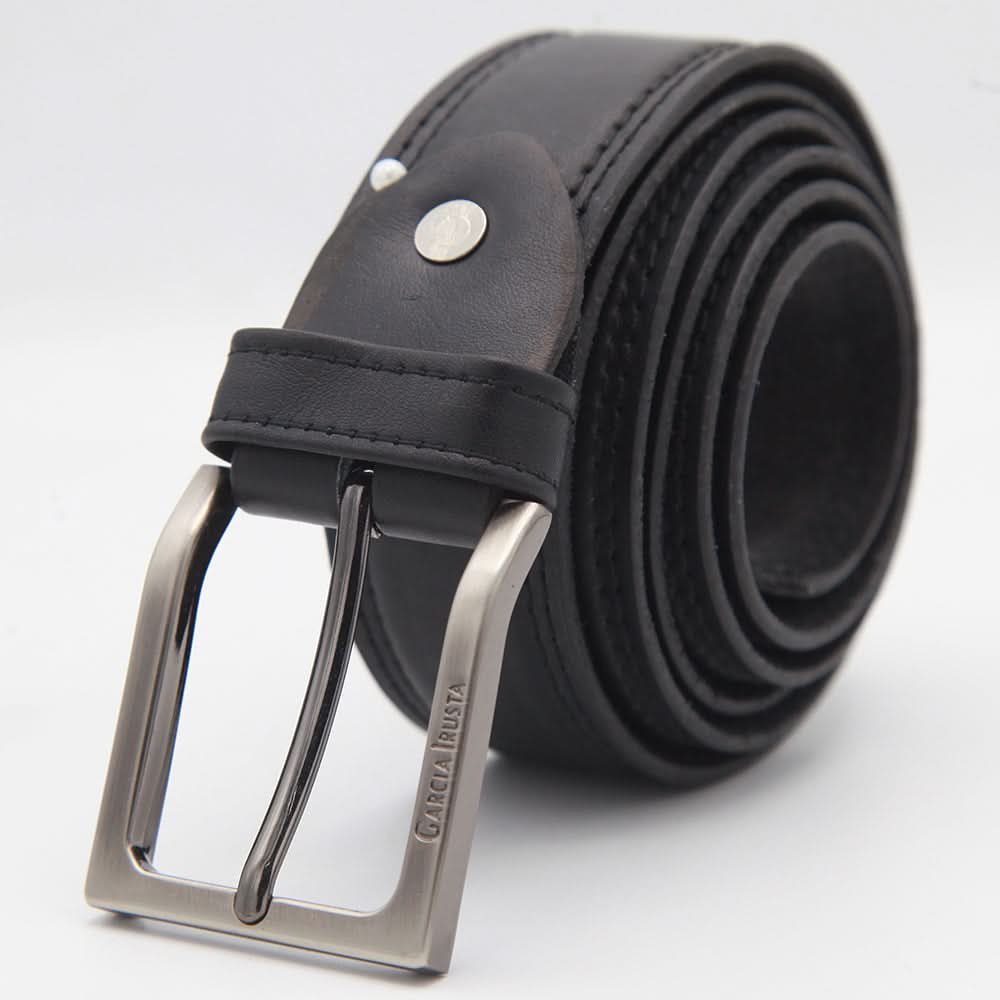Men's Leather D-Stitch Belt - Black, Men, Belt, Chase Value, Chase Value