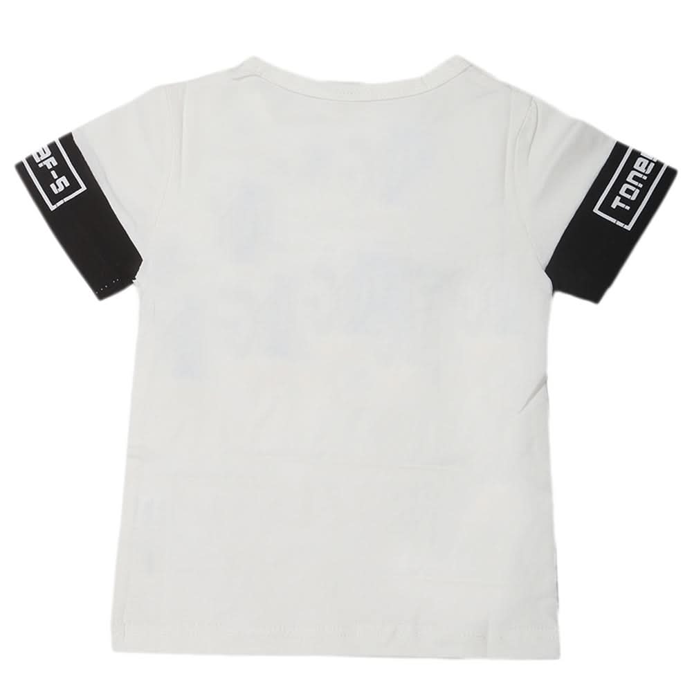 Boys Round Neck Half Sleeves T-Shirt - White, Kids, Boys T-Shirts, Chase Value, Chase Value