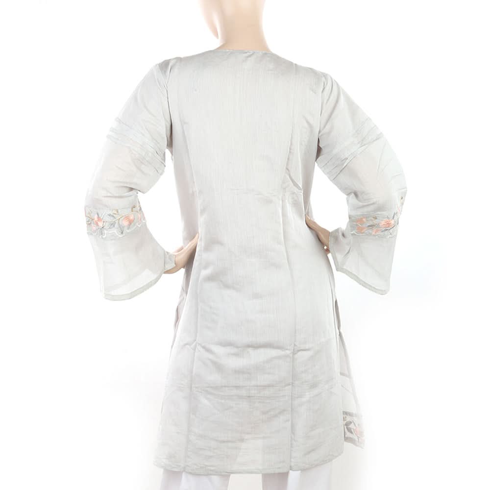 Women's Fancy Embroidered Kurti - Light Grey, Women, Ready Kurtis, Chase Value, Chase Value