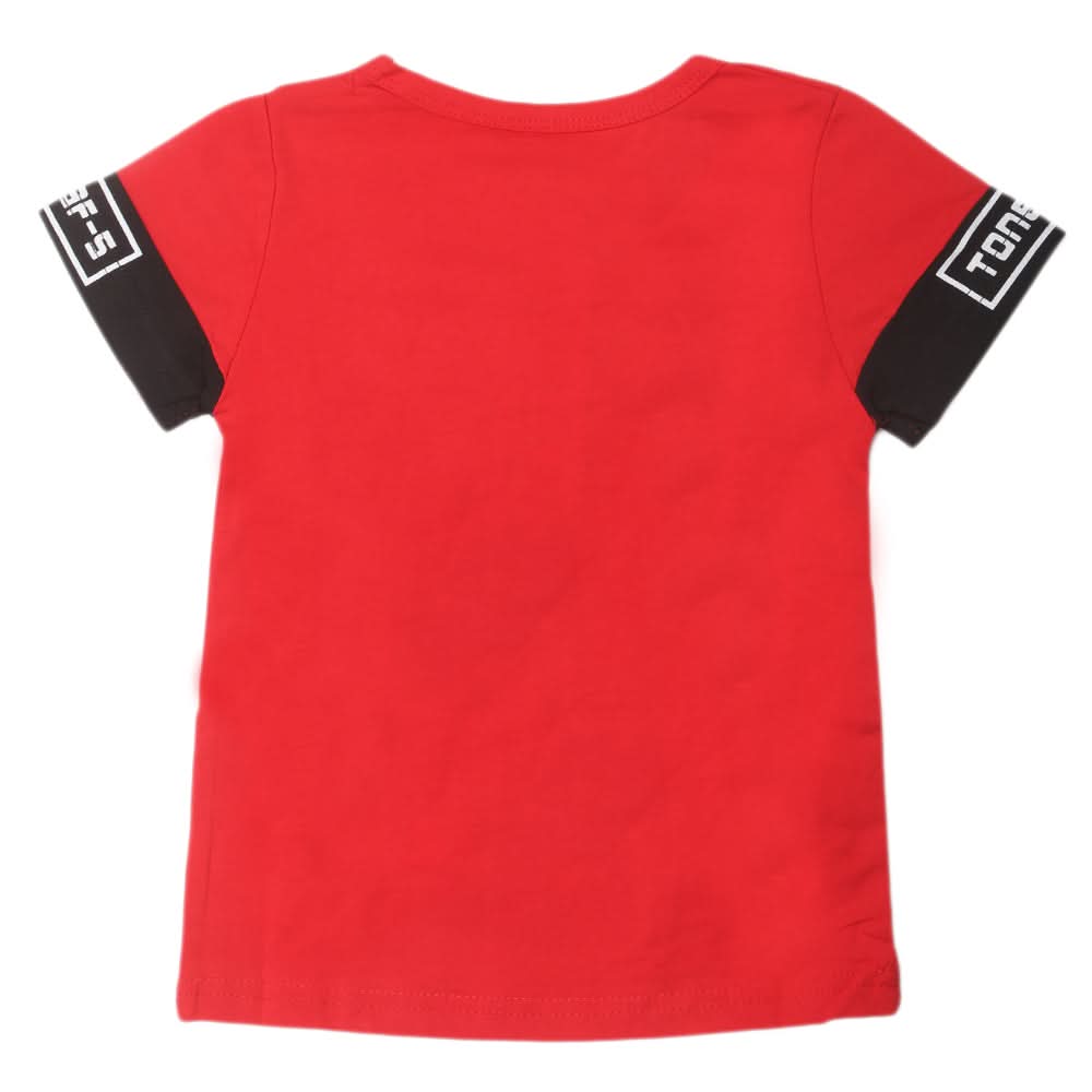 Boys Round Neck Half Sleeves T-Shirt - Red, Kids, Boys T-Shirts, Chase Value, Chase Value