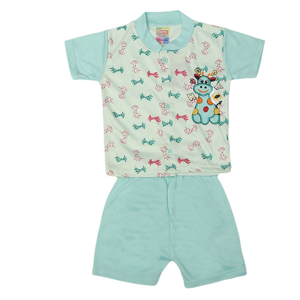 Newborn Boys Suits 2 Pcs - Cyan, Kids, NB Boys Sets And Suits, Chase Value, Chase Value