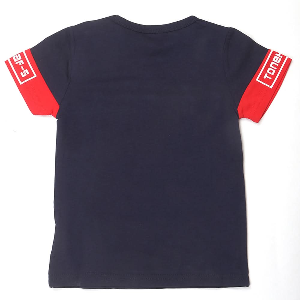 Boys Round Neck Half Sleeves T-Shirt - Navy Blue, Kids, Boys T-Shirts, Chase Value, Chase Value