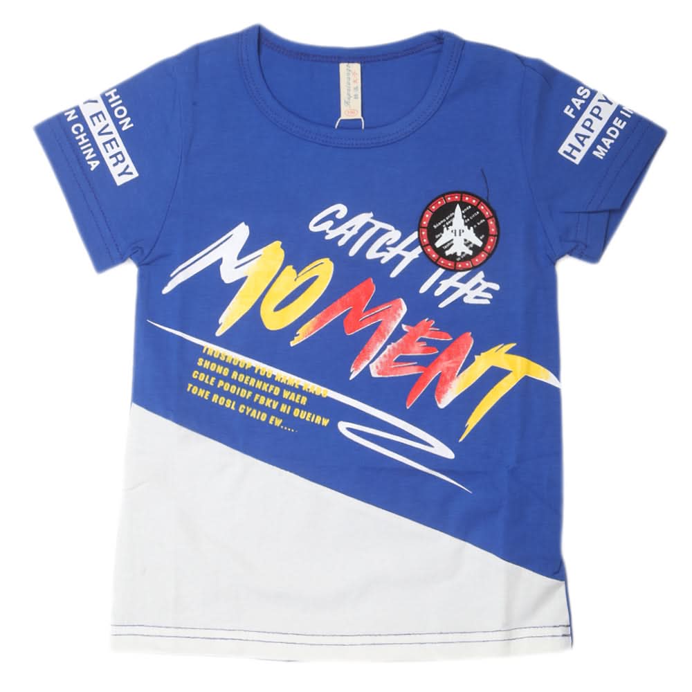 Boys Round Neck Half Sleeves T-Shirt - Royal Blue, Kids, Boys T-Shirts, Chase Value, Chase Value