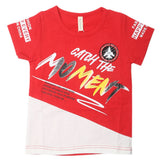 Boys Round Neck Half Sleeves T-Shirt - Red, Kids, Boys T-Shirts, Chase Value, Chase Value