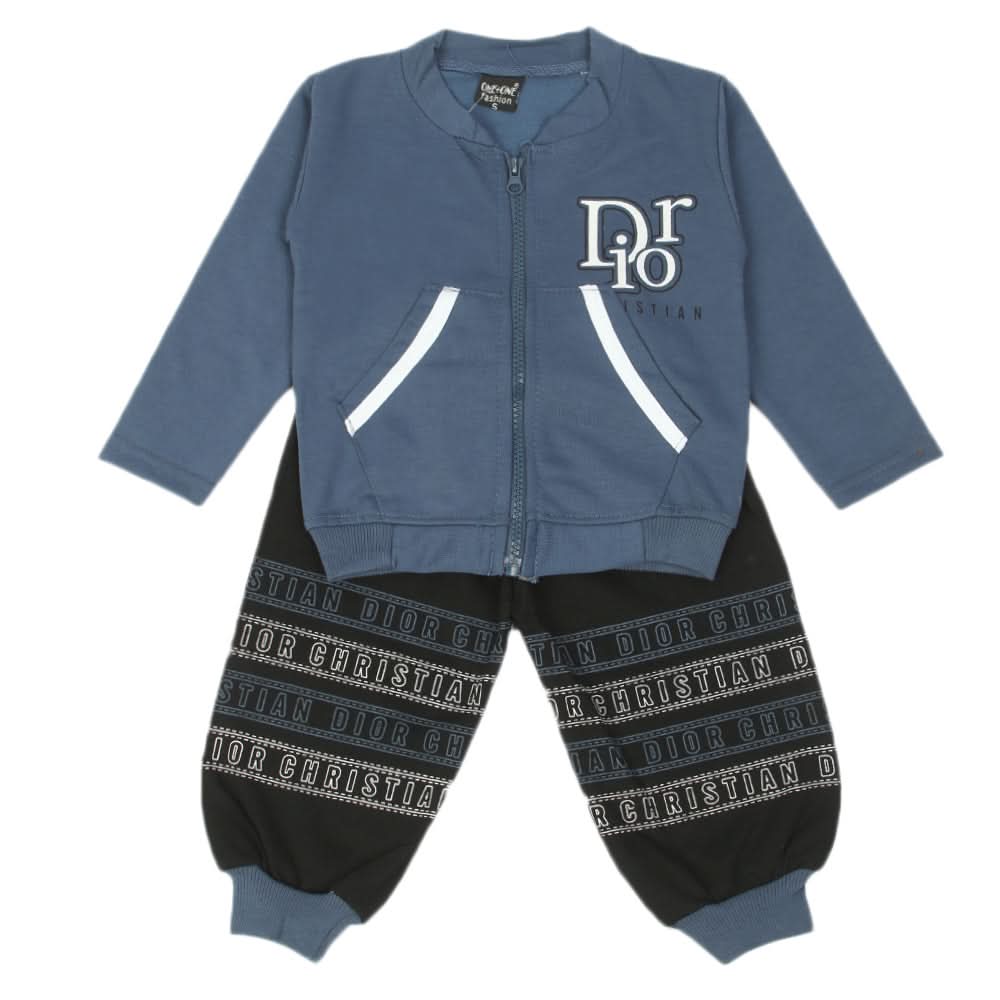 Boys Full Sleeves 3Pcs Suit - Steel Blue, Boys Sets & Suits, Chase Value, Chase Value