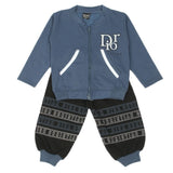 Boys Full Sleeves 3Pcs Suit - Steel Blue, Boys Sets & Suits, Chase Value, Chase Value