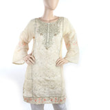 Women's Fancy Embroidered Kurti - Beige, Women, Ready Kurtis, Chase Value, Chase Value