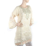 Women's Fancy Embroidered Kurti - Beige, Women, Ready Kurtis, Chase Value, Chase Value